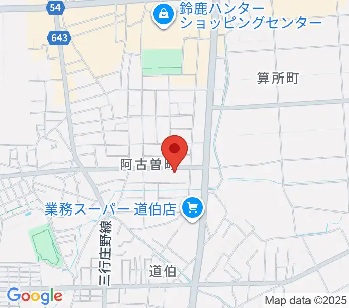 朝日楽器の地図