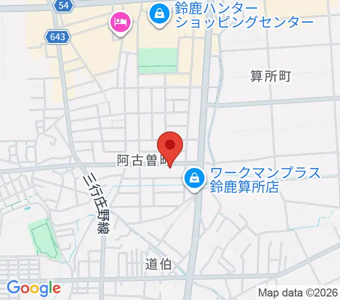 朝日楽器の地図