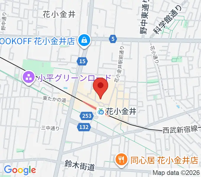 花小金井GUITAR REPAIRの地図