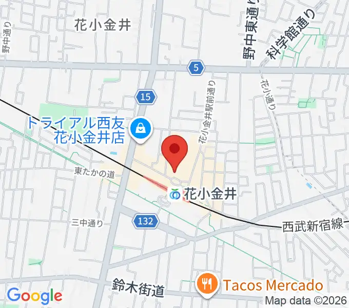 花小金井GUITAR REPAIRの地図