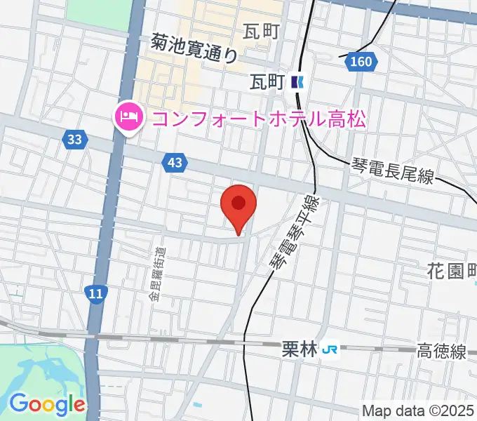 管楽器専門店ミュージカルヒロの地図