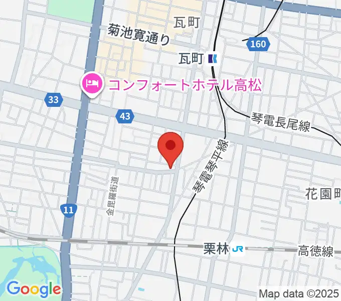 管楽器専門店ミュージカルヒロの地図