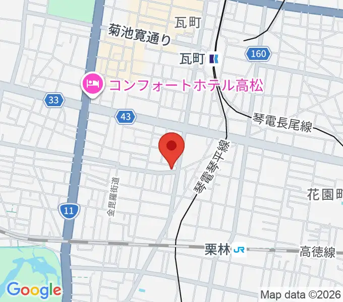 管楽器専門店ミュージカルヒロの地図