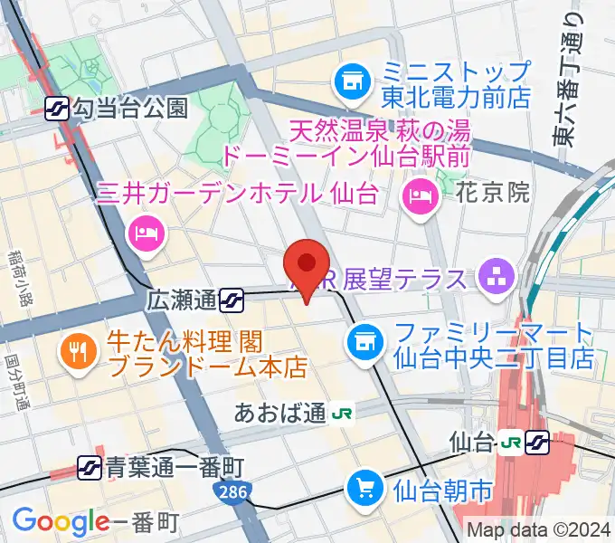 グレースハープ仙台店の地図