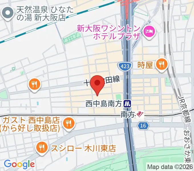 十三堂楽器の地図