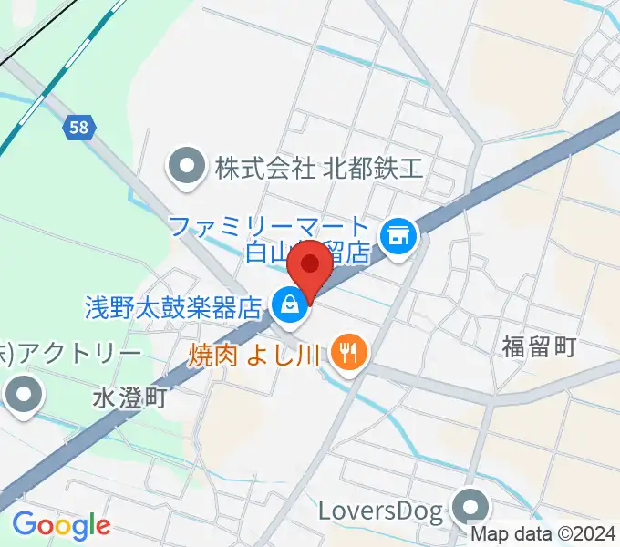 浅野太鼓楽器店の地図