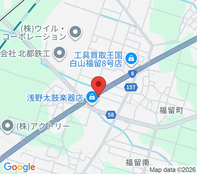 浅野太鼓楽器店の地図