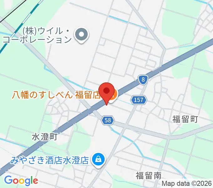 浅野太鼓楽器店の地図