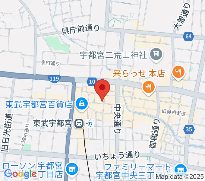BACK BEAT ギターショップの地図