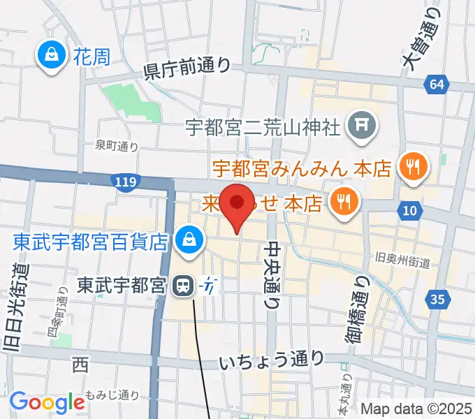 BACK BEAT ギターショップの地図