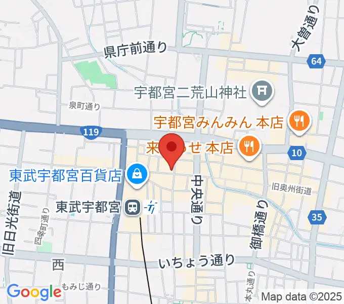 BACK BEAT ギターショップの地図