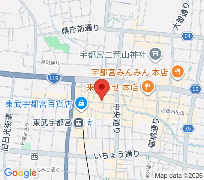 BACK BEAT ギターショップの地図