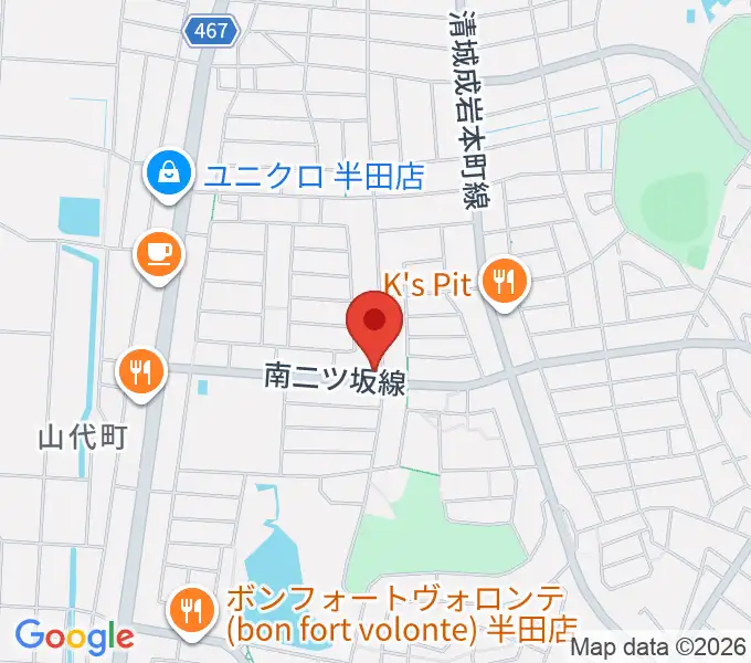 ピアノガーデンマツイシの地図