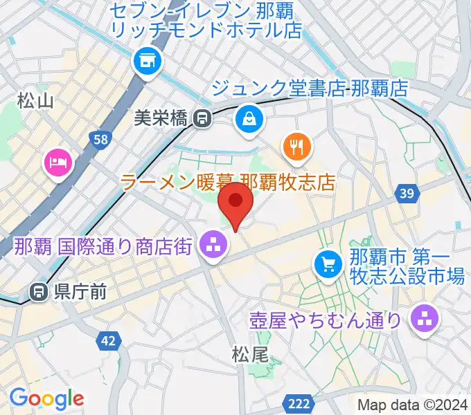 ちんだみ三線店 沖縄本店の地図