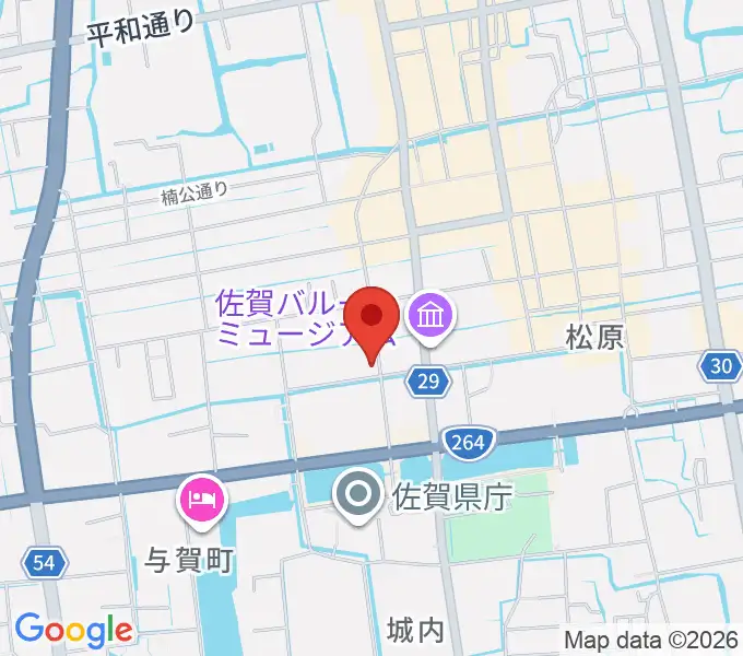 中央楽器 佐賀本店の地図