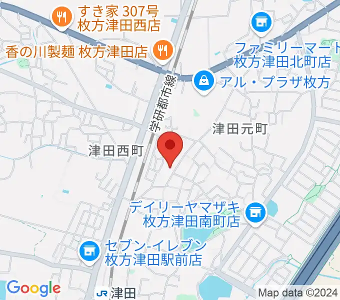 バイオリン工房クレモナ 枚方工房の地図