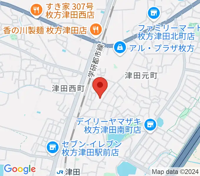 バイオリン工房クレモナ 枚方工房の地図