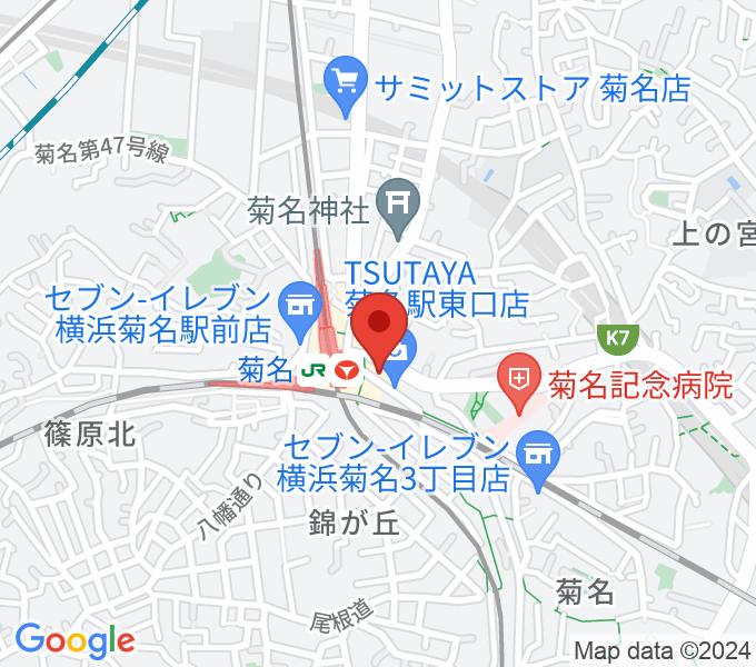 ハタ楽器 菊名駅前店の場所