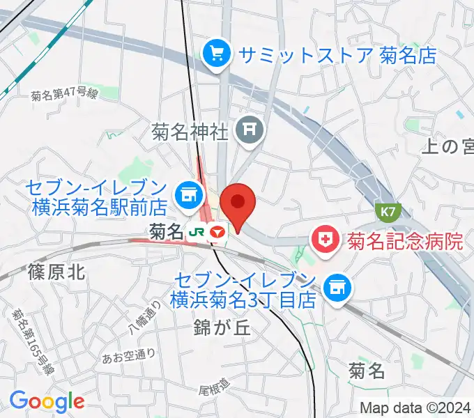 ハタ楽器 菊名駅前店の地図