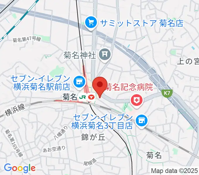 ハタ楽器 菊名駅前店の地図
