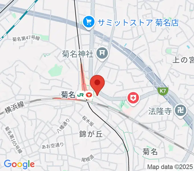 ハタ楽器 菊名駅前店の地図