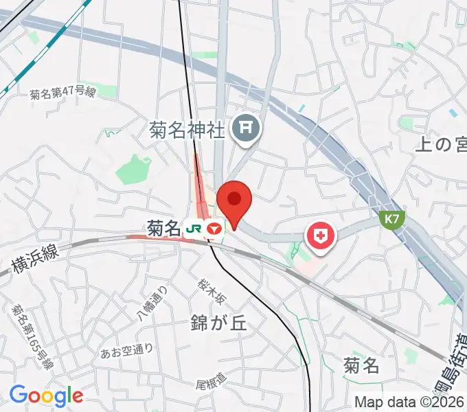 ハタ楽器 菊名駅前店の地図