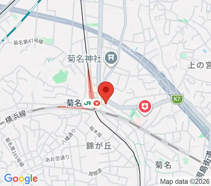 ハタ楽器 菊名駅前店の地図