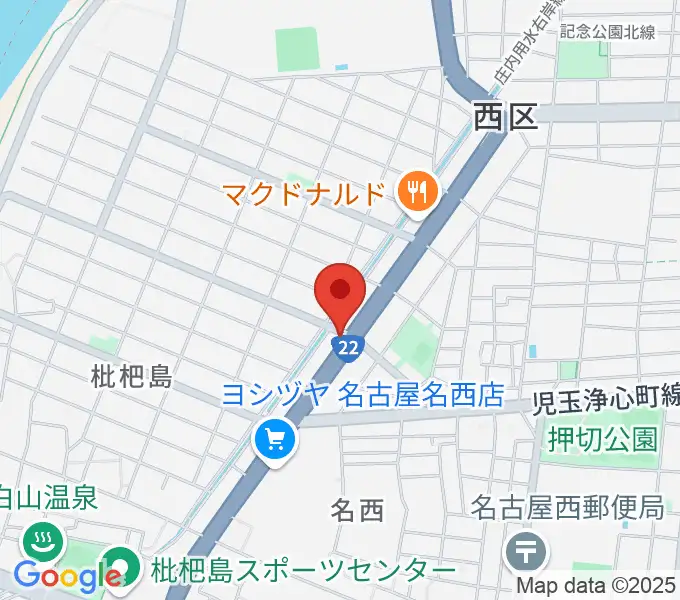 日野屋和楽器店の地図