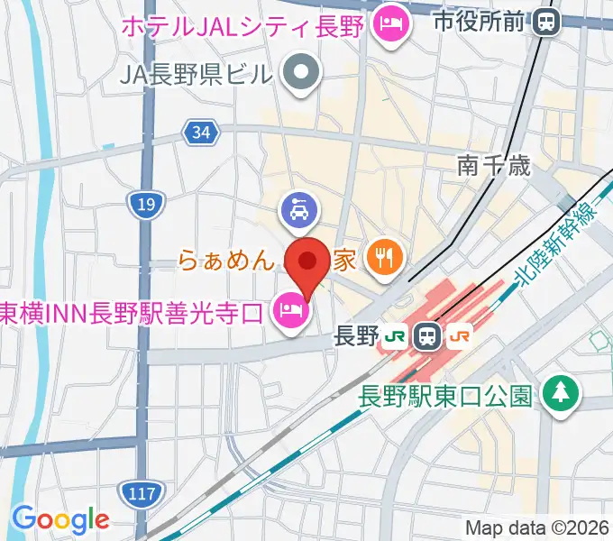 ヒオキ楽器 本店シャコンヌの地図