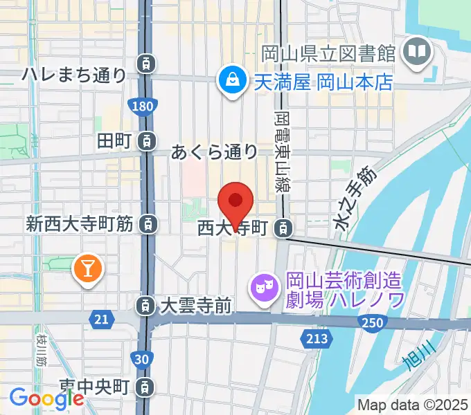 服部管楽器 岡山本店の地図