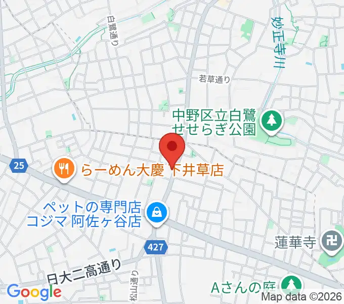 きく岡邦楽器店の地図