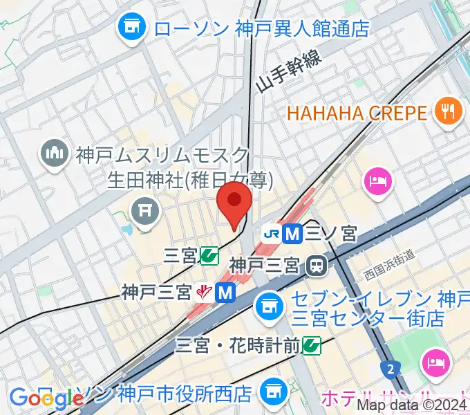 神戸楽譜の地図