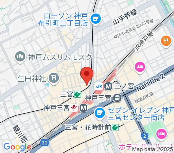 神戸楽譜の地図