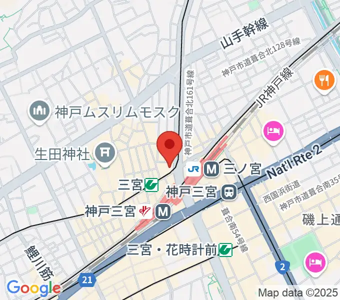 神戸楽譜の地図