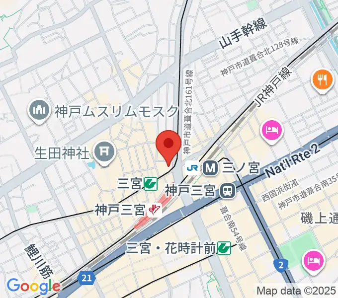 神戸楽譜の地図