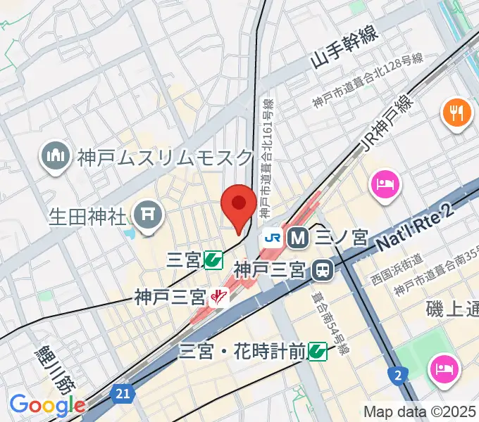 神戸楽譜の地図
