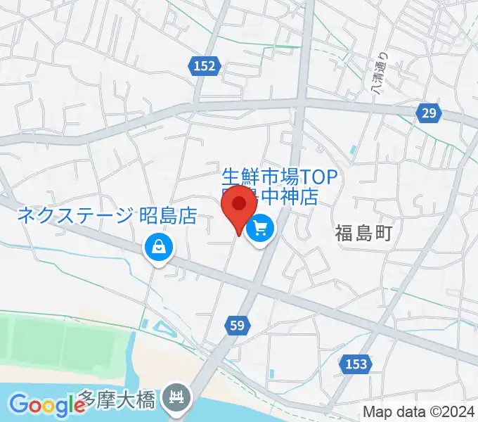 片切琴三味線店の地図