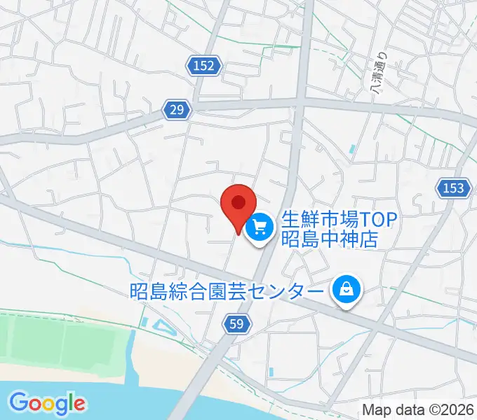 片切琴三味線店の地図