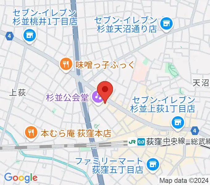 八重洲ピアノ社 荻窪本店第二センターの地図