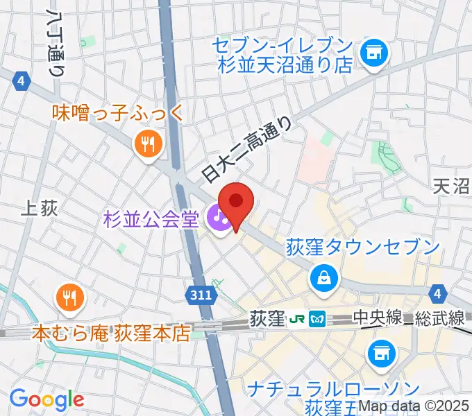 八重洲ピアノ社 荻窪本店第二センターの地図