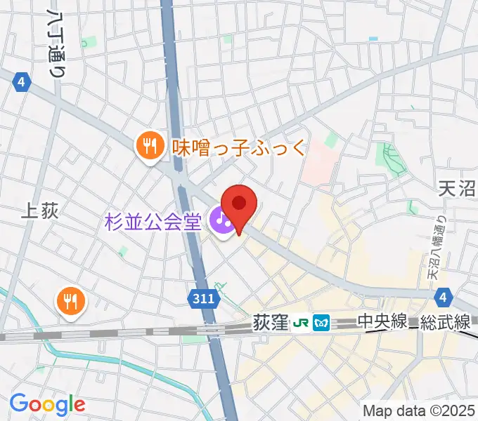 八重洲ピアノ社 荻窪本店第二センターの地図
