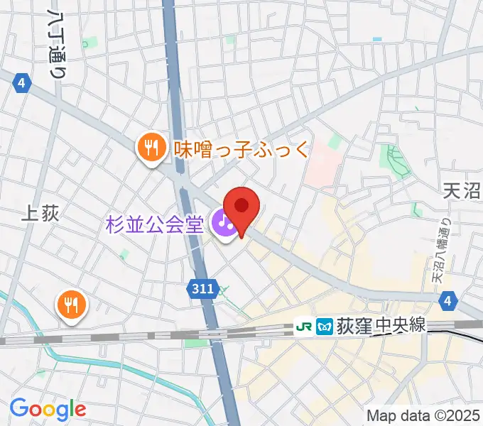 八重洲ピアノ社 荻窪本店第二センターの地図