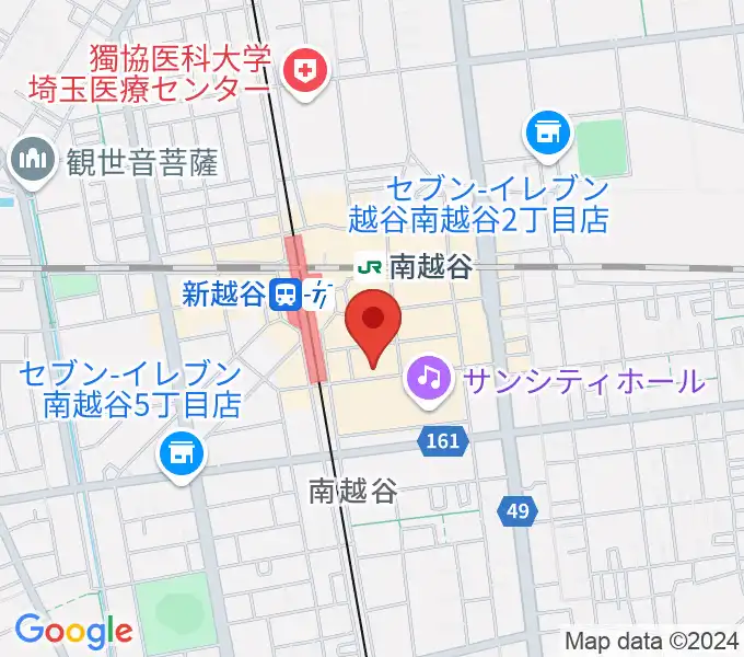 ミリオン楽器 南越谷店の地図