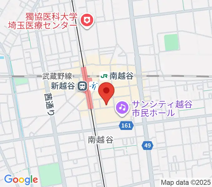 ミリオン楽器 南越谷店の地図
