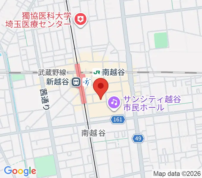 ミリオン楽器 南越谷店の地図