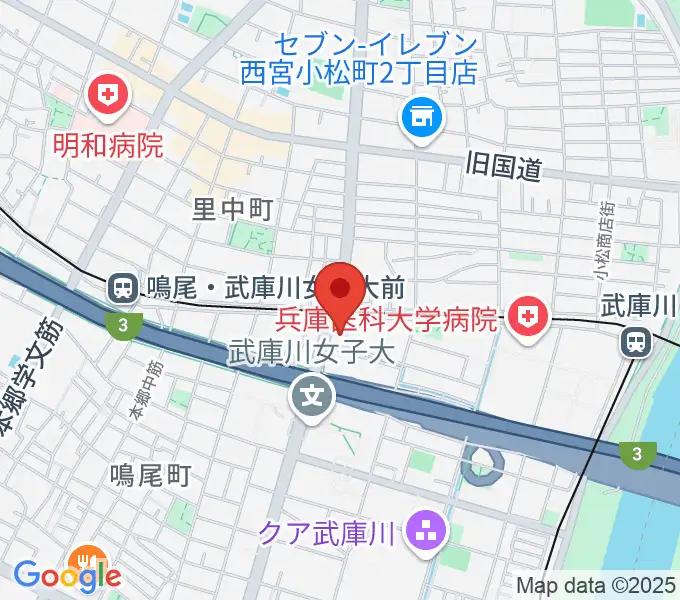 森岡楽器 西宮本店の地図