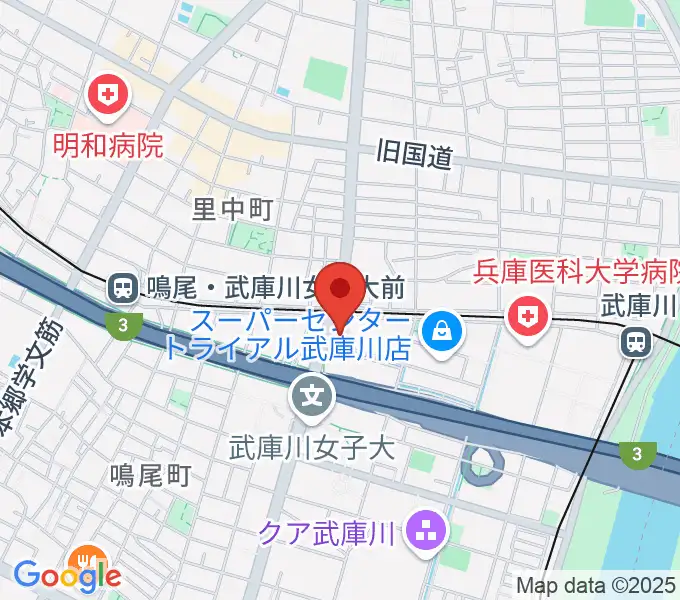 森岡楽器 西宮本店の地図
