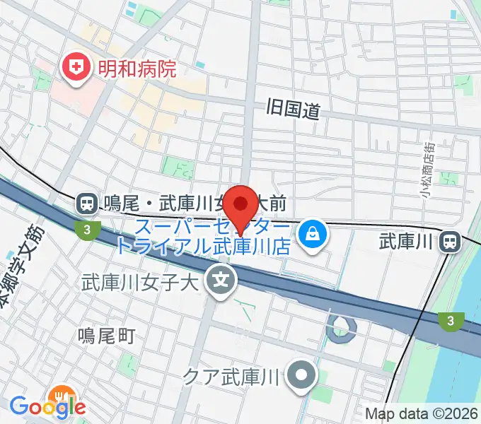 森岡楽器 西宮本店の地図