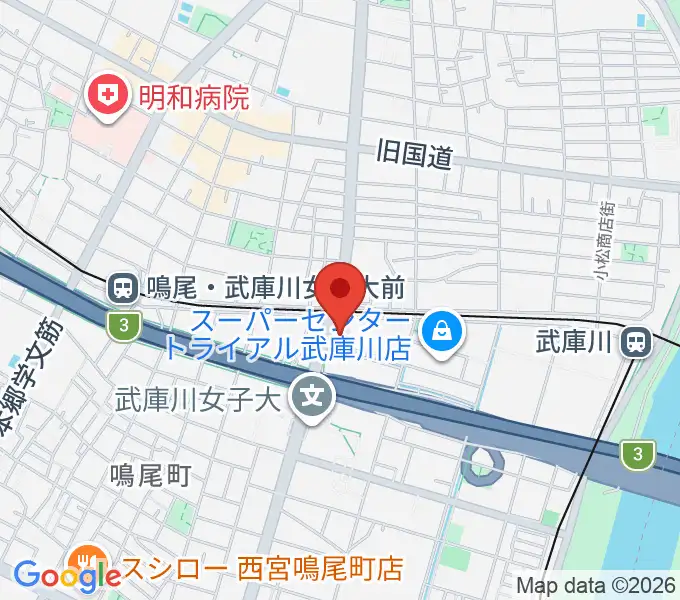 森岡楽器 西宮本店の地図