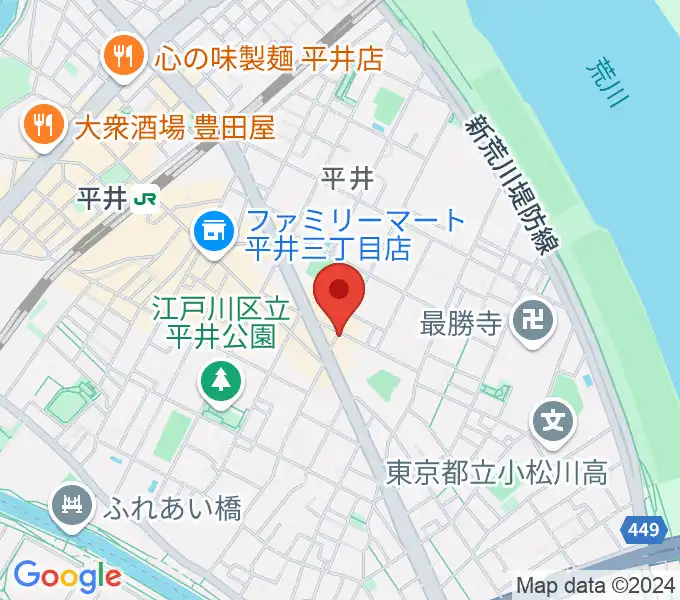 向山楽器店の地図